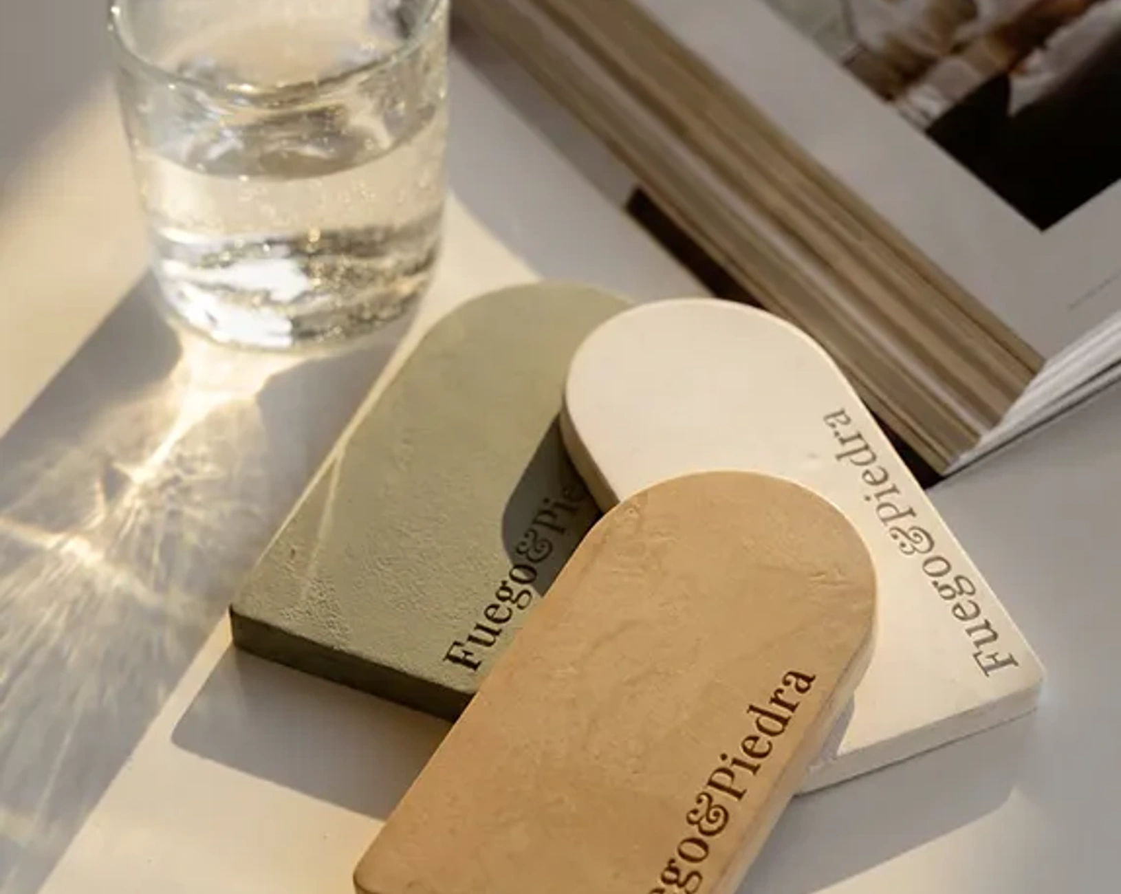 Handcrafted Fuego & Piedra finish samples for a considered interior