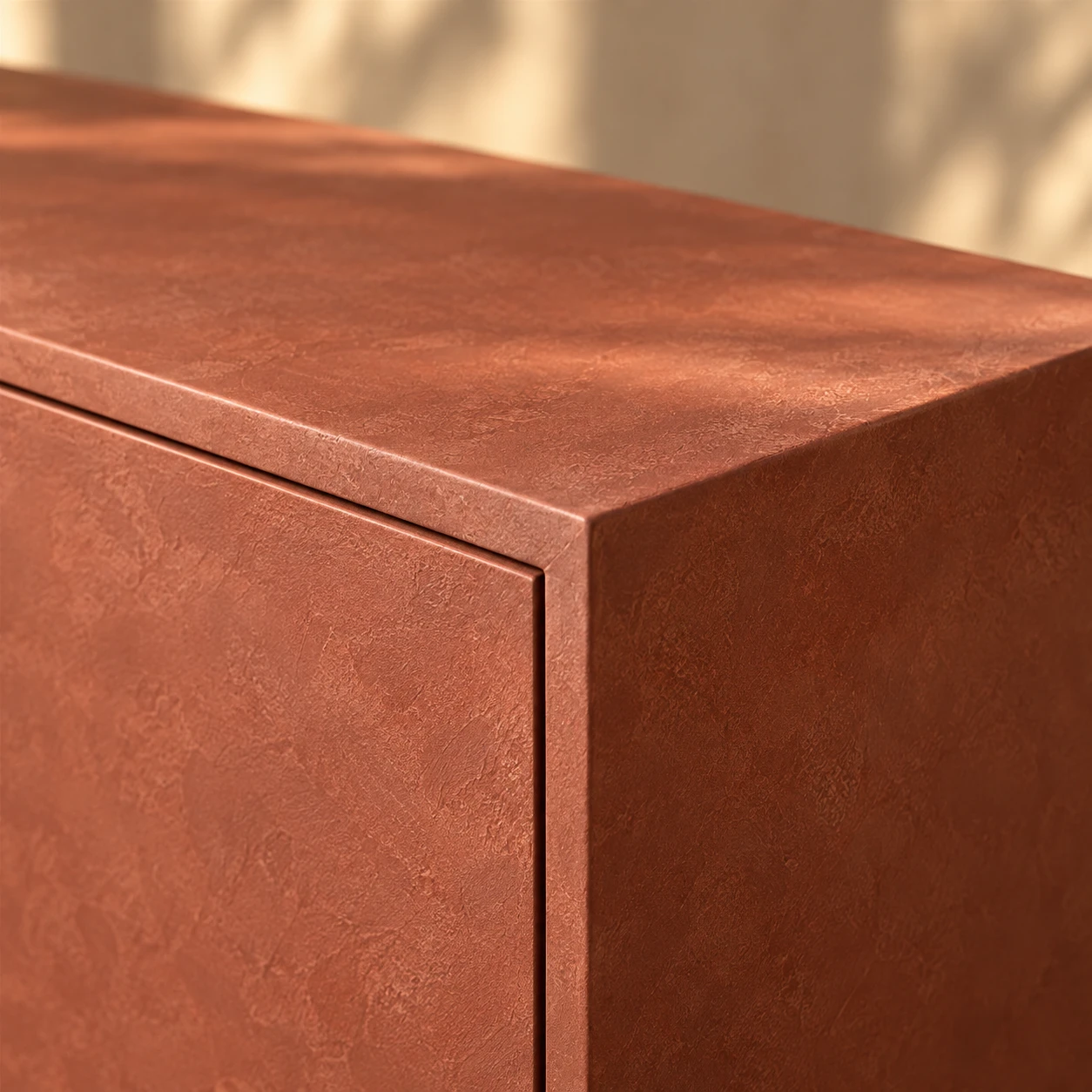 Detail of the microcement finish
