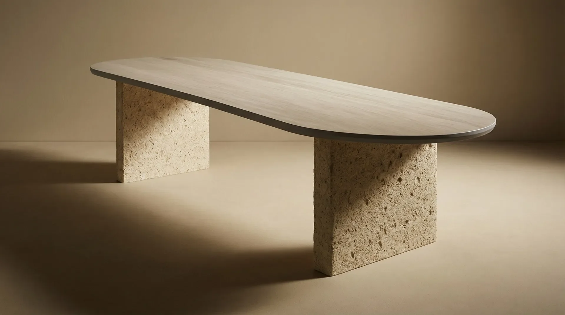 Organic microcement dining table