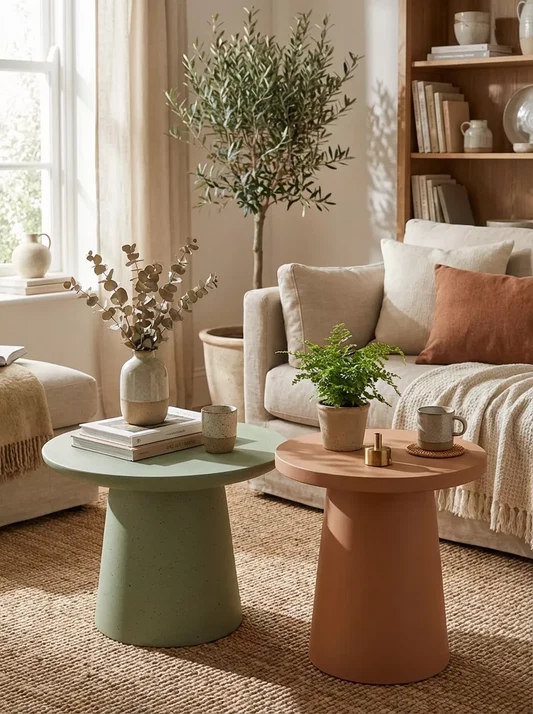 Microcement side tables