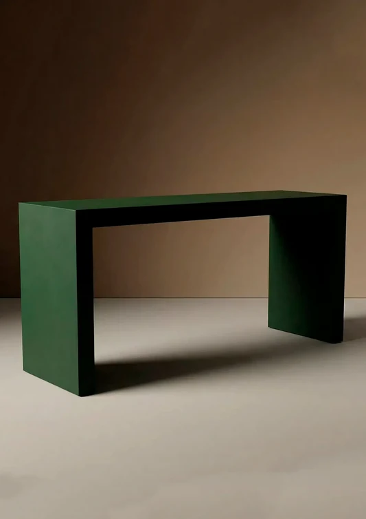 Consola Horizonte in green microcement