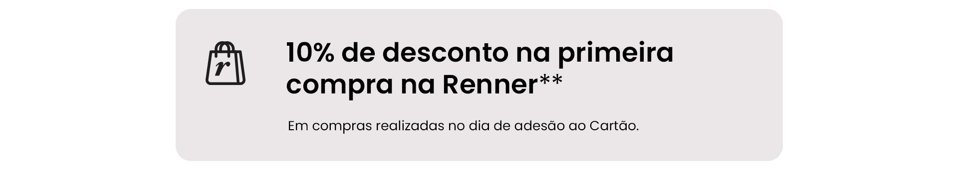 Desconto na primeira compra